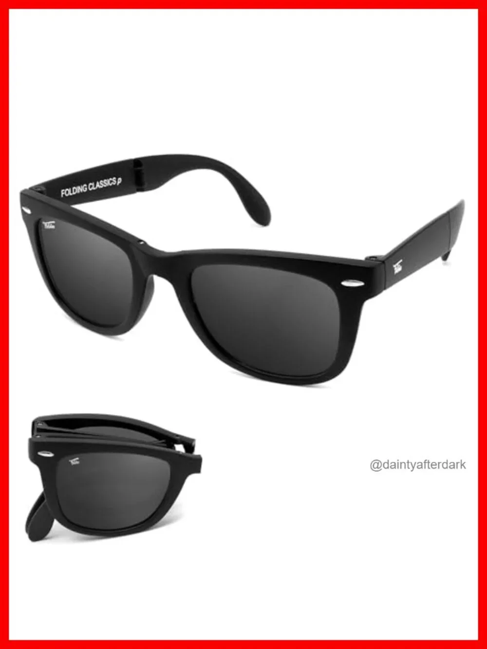 Polarized Folding Sunglasses UV400 Protection with Vegan Leather Case